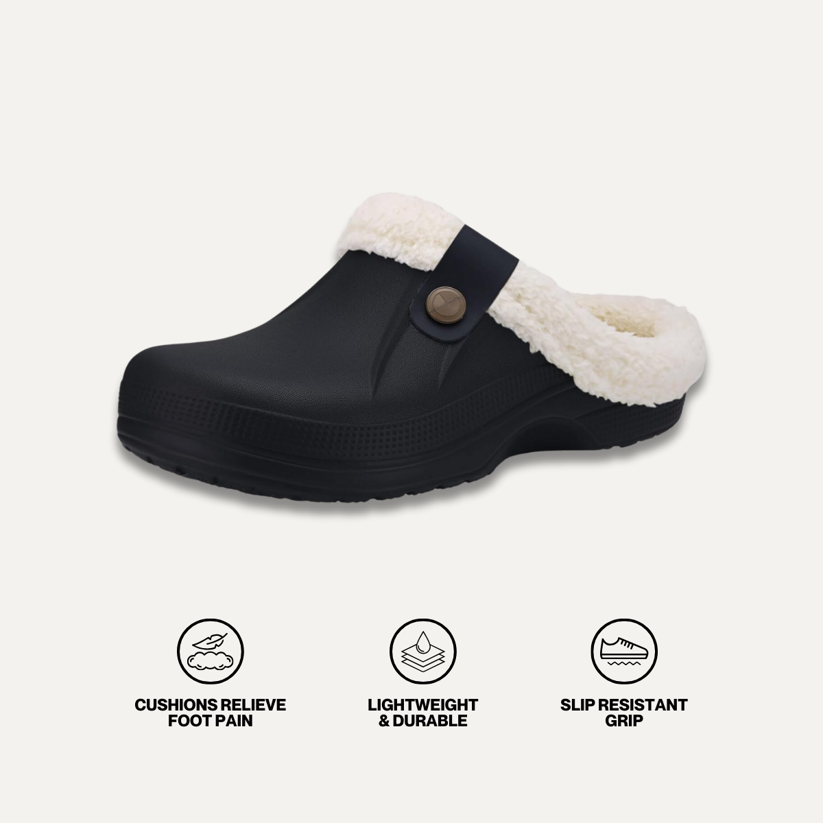 Arlo Fuzzy Healthy Non Slip Comfort Clog Mules Black White US Women 13 13.5 US Men 11 11.5